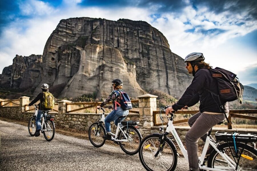 Meteora Electric Bike Tour - Starting Below the Rocks in Kalambaka