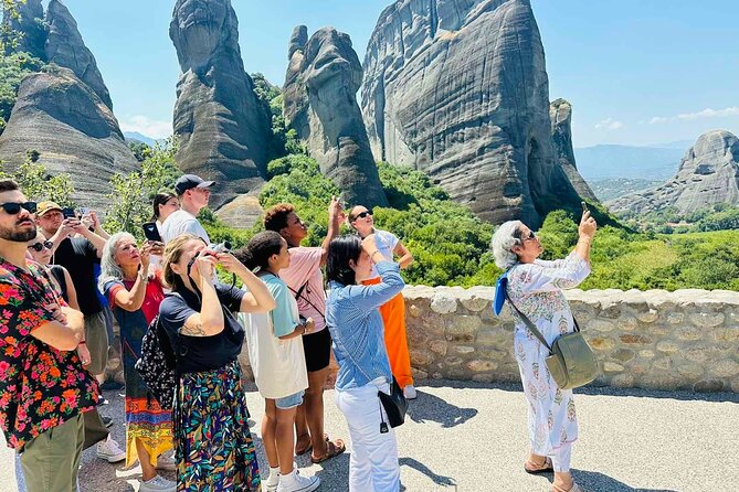 Meteora: Panoramic Morning Small Group Tour with Local Guide - Holy Trinity and St. Stephen from the road