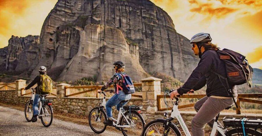 Meteora Sunset Tour on E-bikes - The first ride toward Meteora