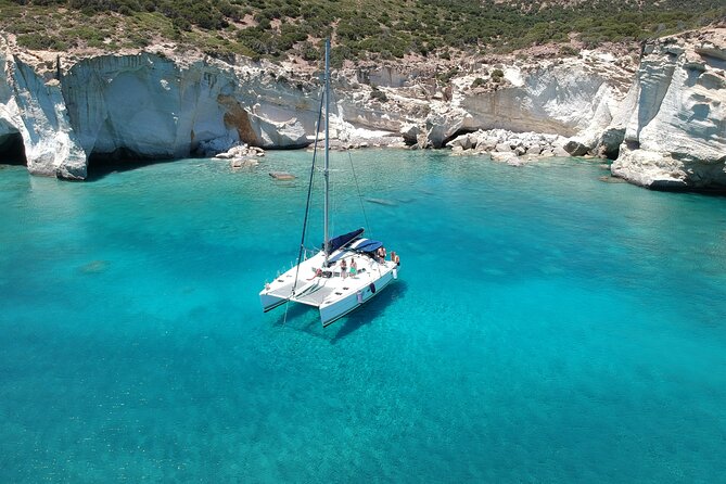 Milos caves snorkelling Catamaran Cruise in a small group - Starting in Adamantas, then passing Klima