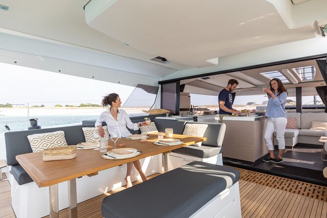 Mykonos: Brand-New Catamaran Cruise with Meal, Drinks & Transport - The possible Delos view from the sea