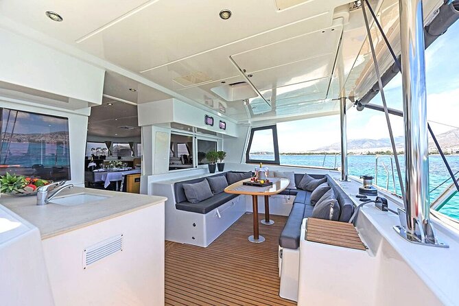 Mykonos Catamaran Premium Day-Sunset Tours 8-flavor Meal & Drinks - Beer, wine, Prosecco, and a relaxed social mood