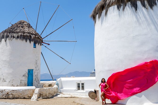 Mykonos: Flying Dress Photoshoot - Choosing a Flymyk dress color