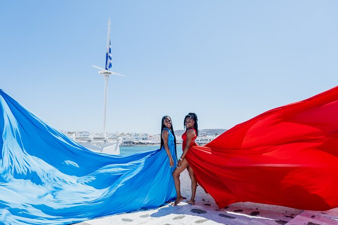 Mykonos: Flying Dress Photoshoot - Meeting at the windmills in Mykonos Town