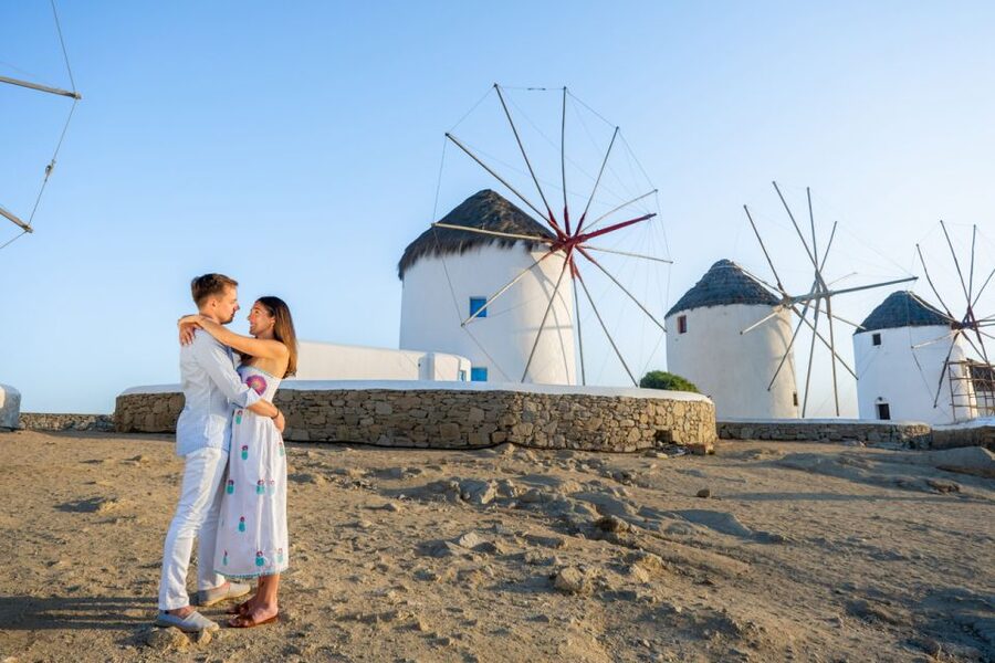 Mykonos Private Photoshoot - Starting Beside the Windmills in Mykonos Town
