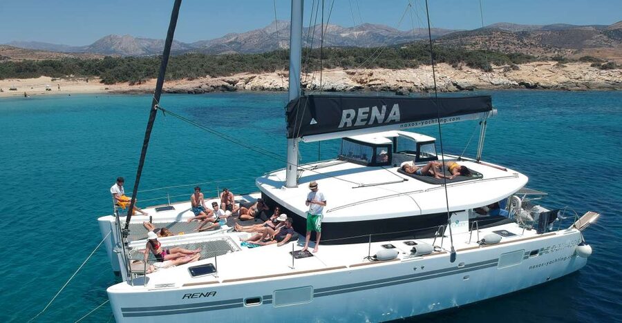 Naxos: Catamaran Cruise with Swim Stops, Food, and Drinks - Life aboard Danae, Rena, Anassa, or Steve π