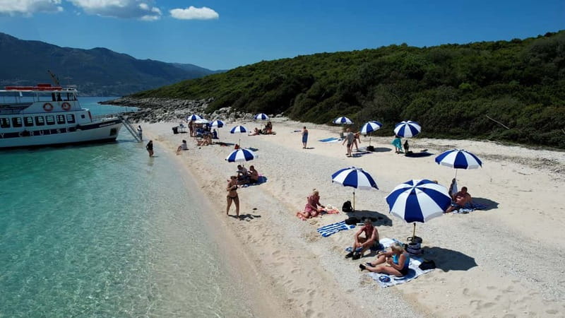 Nydri: Island Hopping Boat Cruise with Beach BBQ Lunch - Gerakas Beach and the best lunch of the day