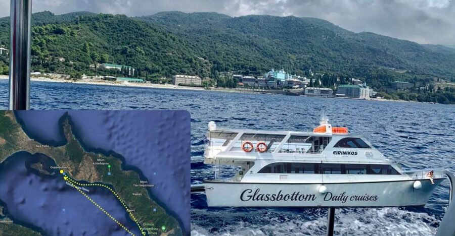 Ouranoupoli: Mount Athos Sightseeing Glass-Bottom Boat Tour - The 2.5-hour Mount Athos cruise