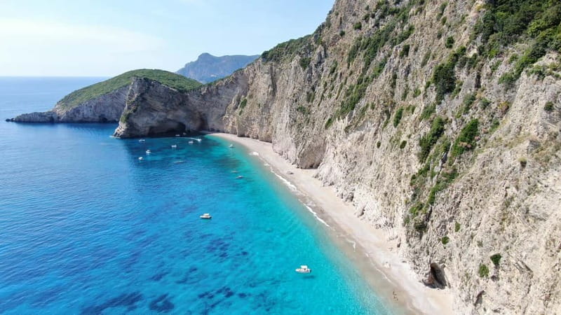 Paleokastritsa: Paradise, Yali Beach, & Blue Caves Boat Tour - Cruising the west coast by 175-horsepower speedboat