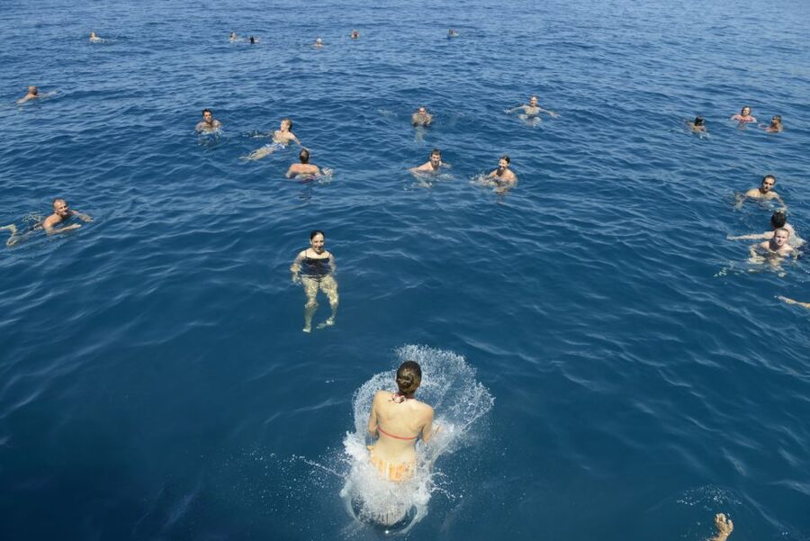 Rethymno: Pirate Boat Cruise with Swimming Stops - Passing Gerani Bay on the westbound route