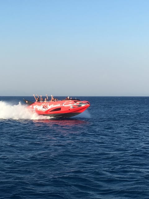 Rhodes: Beaches Trip by Jet Boat with Snorkeling and Drinks - Rhodes Town and Oasis Beach Kallithea from the water