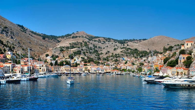 Rhodes: Boat trip to Symi island with swimming at St. George - Starting at Mandraki Harbor or from your hotel