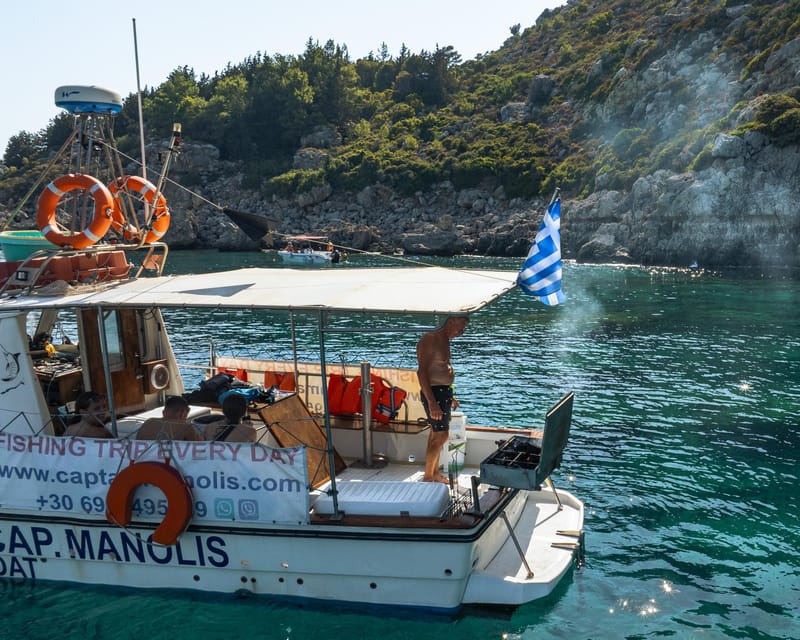 Rhodes: Captain Manolis Fishing Trip with BBQ and Swimming - Views of Rhodes from the water
