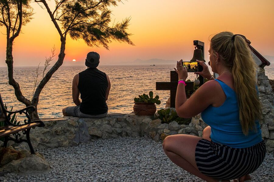 Rhodes: E-bike Highlights Sunset or Morning Photo Tour - Monte Smith and the panoramic finish