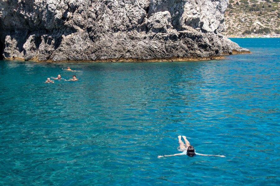 Rhodes: Full Day East Coast Bay to Bay Boat Trip with Lunch - Starting early at Mandraki Port