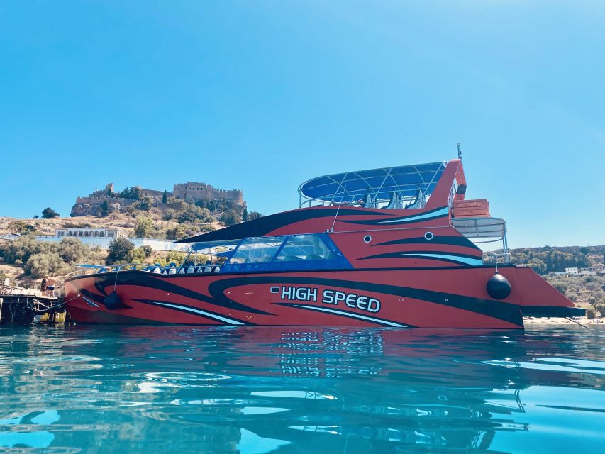 Rhodes: High Speed Boat Trip to Lindos - The Tsambika Bay swim stop