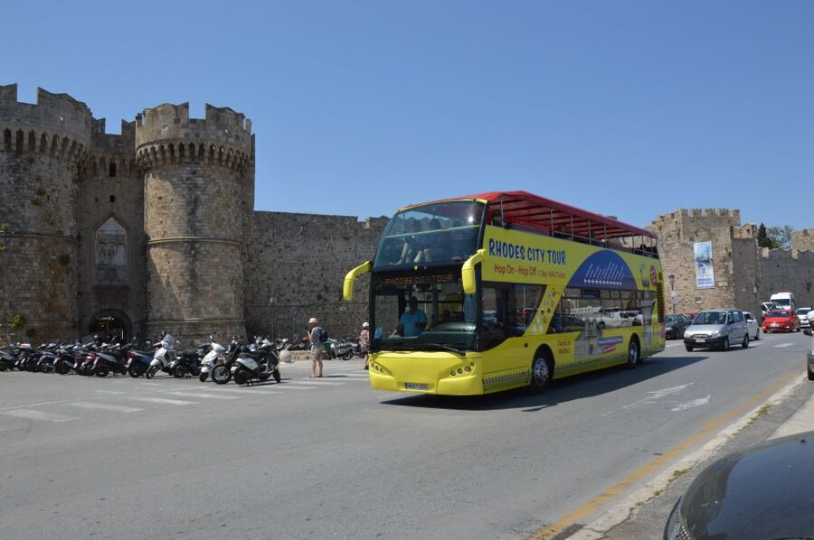 Rhodes: Hop-on Hop-off Bus and Submarine Tour - The bus route: from Monte Smith to San Francisco