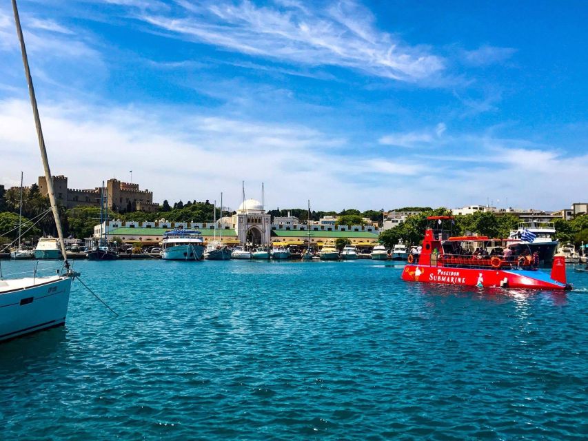 Rhodes: Hop-on Hop-off Bus and Submarine Tour - New Marina and Tourist Harbor