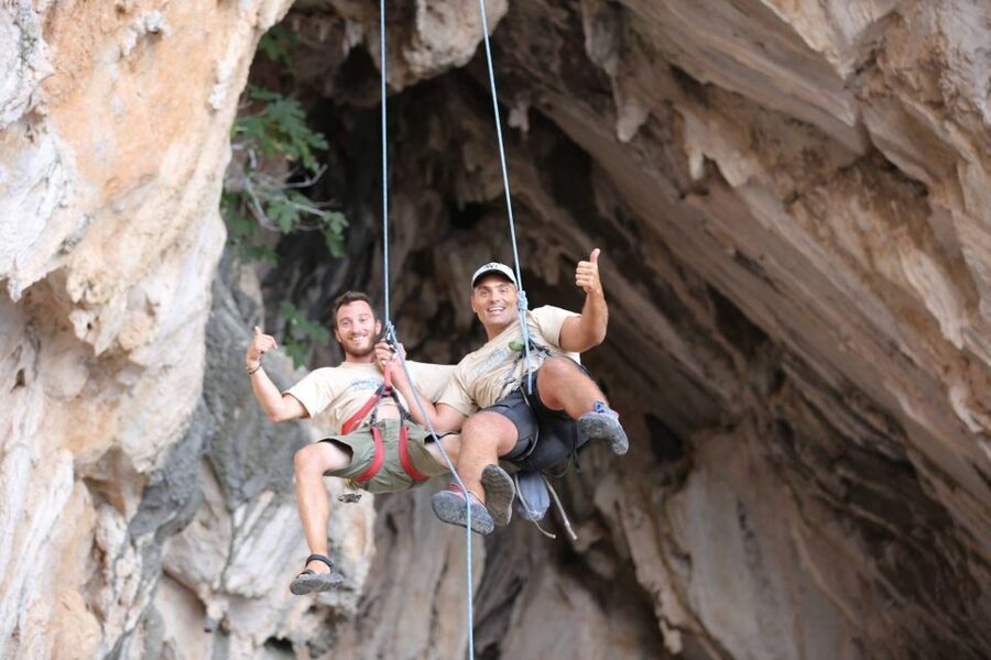 Rhodes: Ladiko Bay Rock Climbing and Rappelling Experience - A sandwich, fruit, and water at the right time