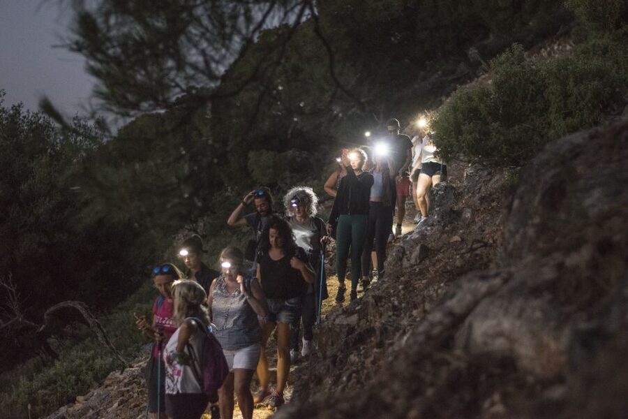 Rhodes: Profitis Ilias Guided Sunset Hike - A snack break before the sun drops