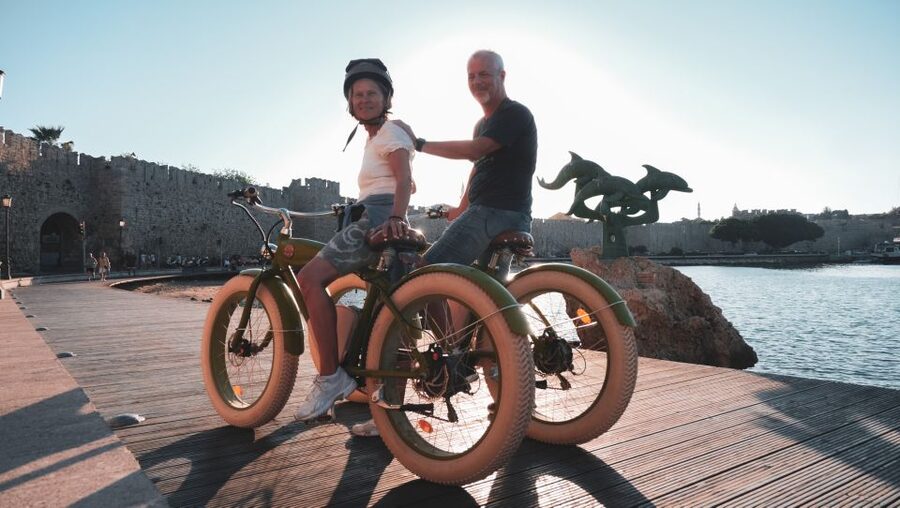 Rhodes: Retro eBike Highlights Tour w/ Personal Photographer - Mandraki Harbour and the sea breeze