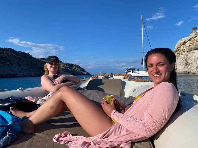 Rhodes: RIB Cruise with Drinks and 4 Swim Stops - Snorkeling, safety gear, and comfort aboard