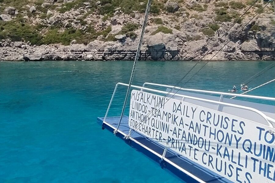 Rhodes Town: Anthony Quinn, Kalithea & Afandou Boat Cruise - Anthony Quinn Bay: a striking first swim