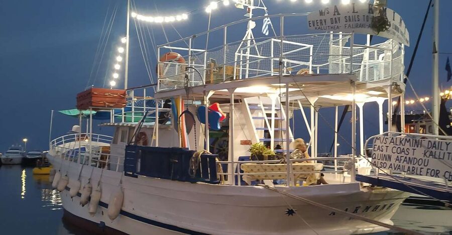 Rhodes Town: Anthony Quinn, Kalithea & Afandou Boat Cruise - Sailing away from Rhodes Town