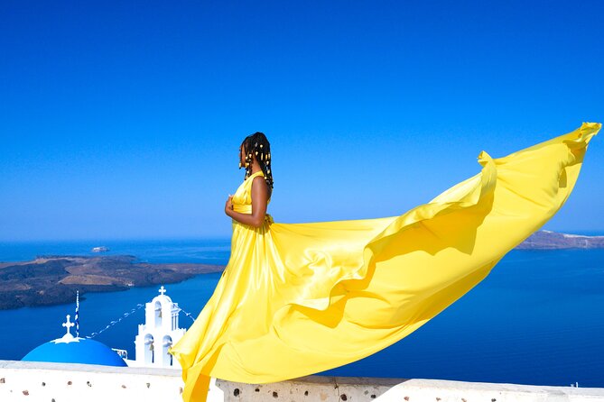 Santorini 2h Private Flying Dress Photoshoot with Transportation - Stop Three: Imerovigli and the High Cliff Views
