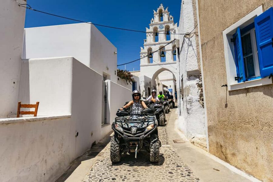 Santorini: ATV Quad Bike Tour with Lunch - Black Sand Beach and the volcanic coast