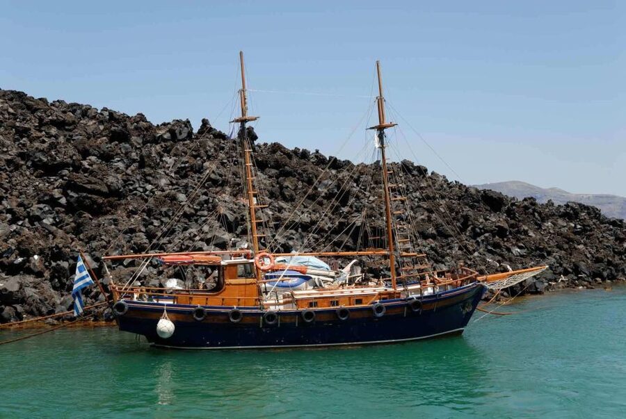 Santorini Caldera: Sunset Cruise with Dinner - Thirasia, the quieter island stop