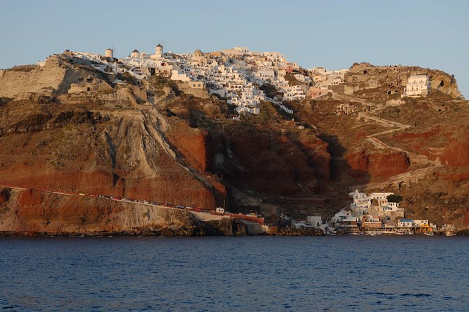 Santorini Caldera Sunset Sailing Cruise with Dinner and Wine - Greek dinner near Thirassia Bay