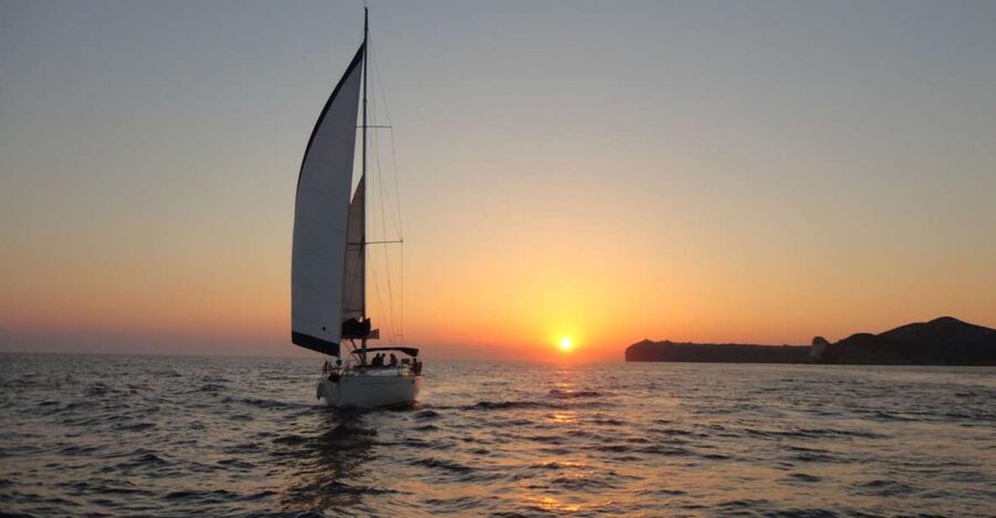 Santorini Caldera: Sunset Sailing Cruise with Meal - Vlychada Marina and the first sail toward Red Beach