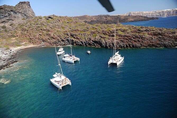 Santorini Classic Catamaran Cruise with BBQ, Drinks and Transfers - Palea Kameni and the sulfur hot springs