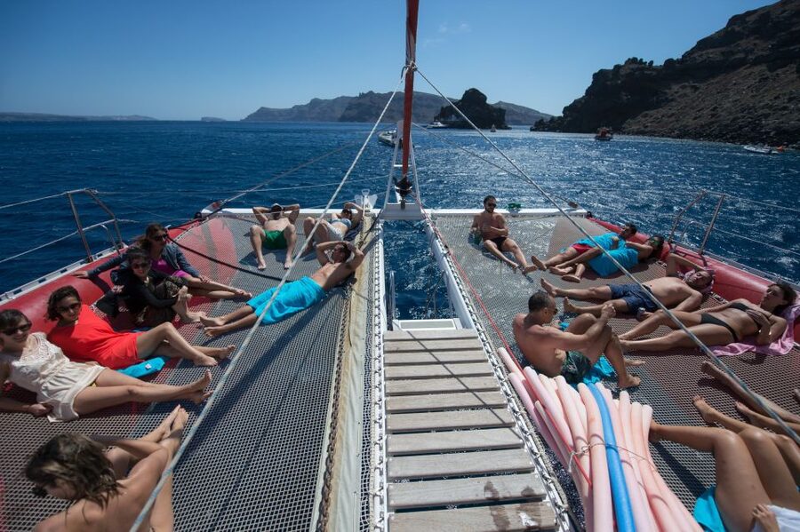 Santorini: Dream Catcher 5-hour Sailing Trip in the Caldera - Why the Caldera looks better from a catamaran