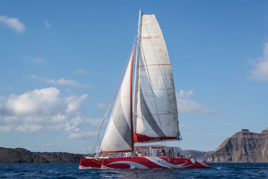 Santorini: Dream Catcher 5-hour Sailing Trip in the Caldera - Boat comfort, group size, and the small print