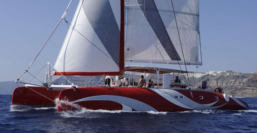 Santorini: Dream Catcher 5-hour Sailing Trip in the Caldera - From Vlihada Marina to Ancient Akrotiri