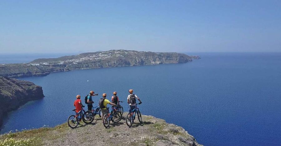 Santorini: Electric Mountain Bike Adventure - Starting beside the black beaches