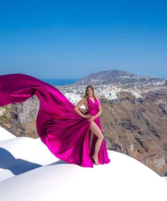 Santorini: Flying Dress Photoshoot with Edited Photos - What the 30 to 45 minutes really looks like