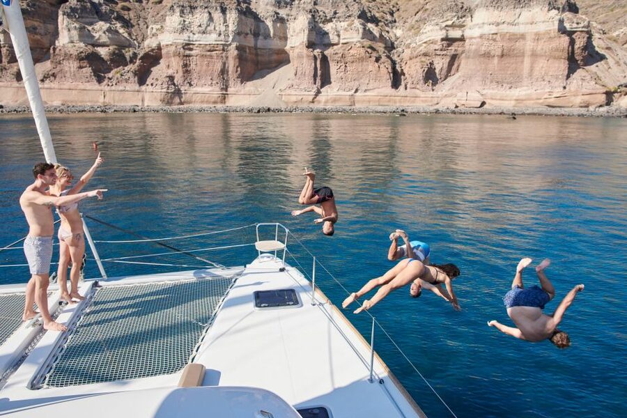Santorini Gold Catamaran Cruise with Snorkel, BBQ & Open Bar - Five details worth knowing before you book