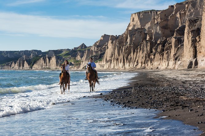 Santorini Horse Riding to Black Sandy Beach - Starting at Efippos Vlichada