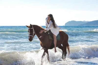 Santorini Horse Riding to Black Sandy Beach