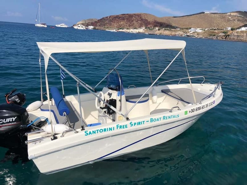 Santorini: License-Free Boat Rental with Ice, Water, & Fruit - Key points before you book