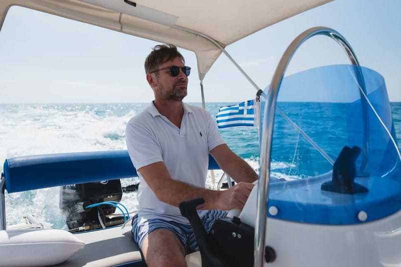 Santorini: License-Free Boat Rental with Ice, Water, & Fruit - Sasha’s instruction and the private feel