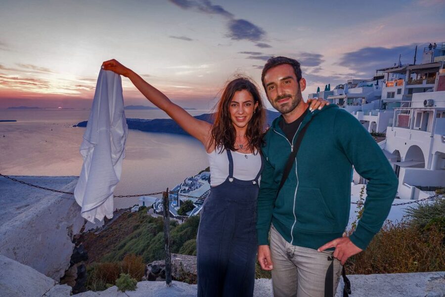 Santorini: Night Hike, Wine Tasting, and Greek Dinner - A sunset walk on Santorini’s famous trail