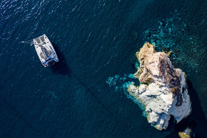 Santorini Platinum Catamaran Cruise with Meal, BBQ and Open Bar - Boarding at Vlichada and settling into the day