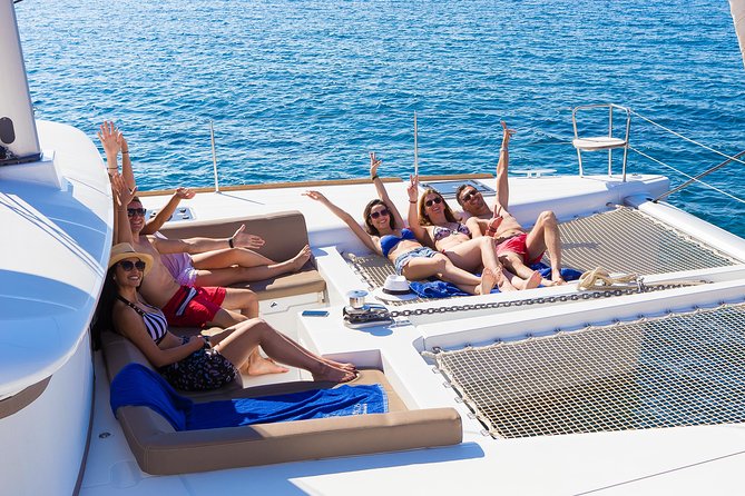 Santorini Private Catamaran Cruise with BBQ, Open Bar & Transfers - The Barbecue Is More Than a Snack