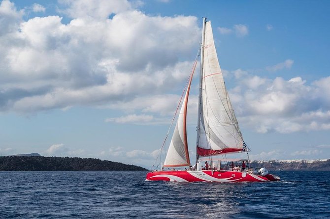 Santorini Sailing Dream Catcher with BBQ Lunch and Drinks - Nea Kameni and the warm volcanic springs