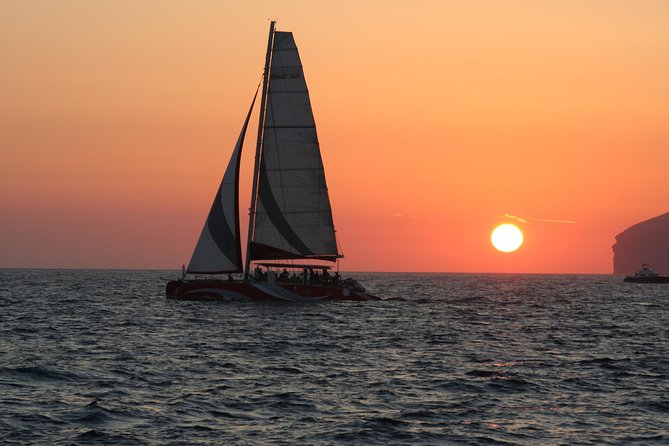 Santorini Sailing Dream Catcher with BBQ Lunch and Drinks - Red Beach and White Beach from the sea