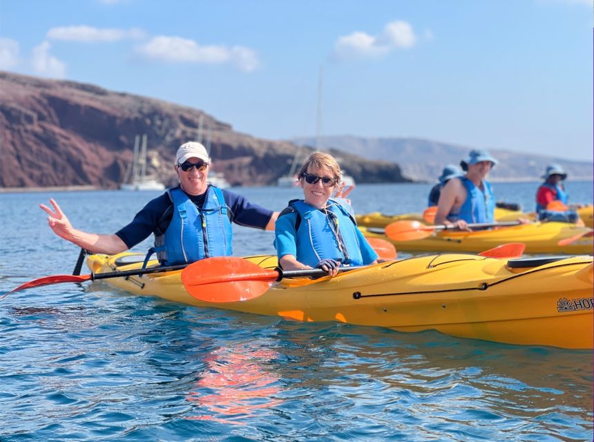 Santorini: Sea Caves Kayak Trip with Snorkeling and Picnic - Photos and the useful extras